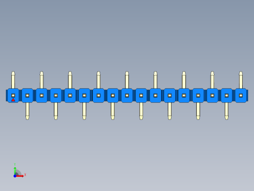 彩色公排针 100mil 2.54mm 系列-DS1022_blue_17p_100mil_Type_SMT_R1_rev1.0前视缩略图