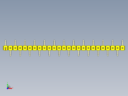 彩色公排针 100mil 2.54mm 系列-DS1022_yellow_25p_100mil_Type_SMT_R1_rev1.0前视缩略图