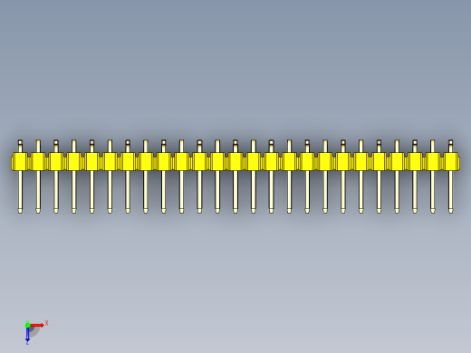 彩色公排针 100mil 2.54mm 系列-DS1022_yellow_25p_100mil_Type_SMT_R1_rev1.0俯视缩略图