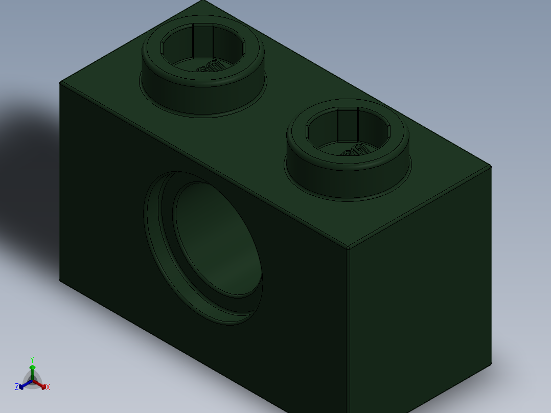 乐高机械组积木（横梁）-4257584 - 3700 Earth Green Technic Brick 1 x 2 with Hole