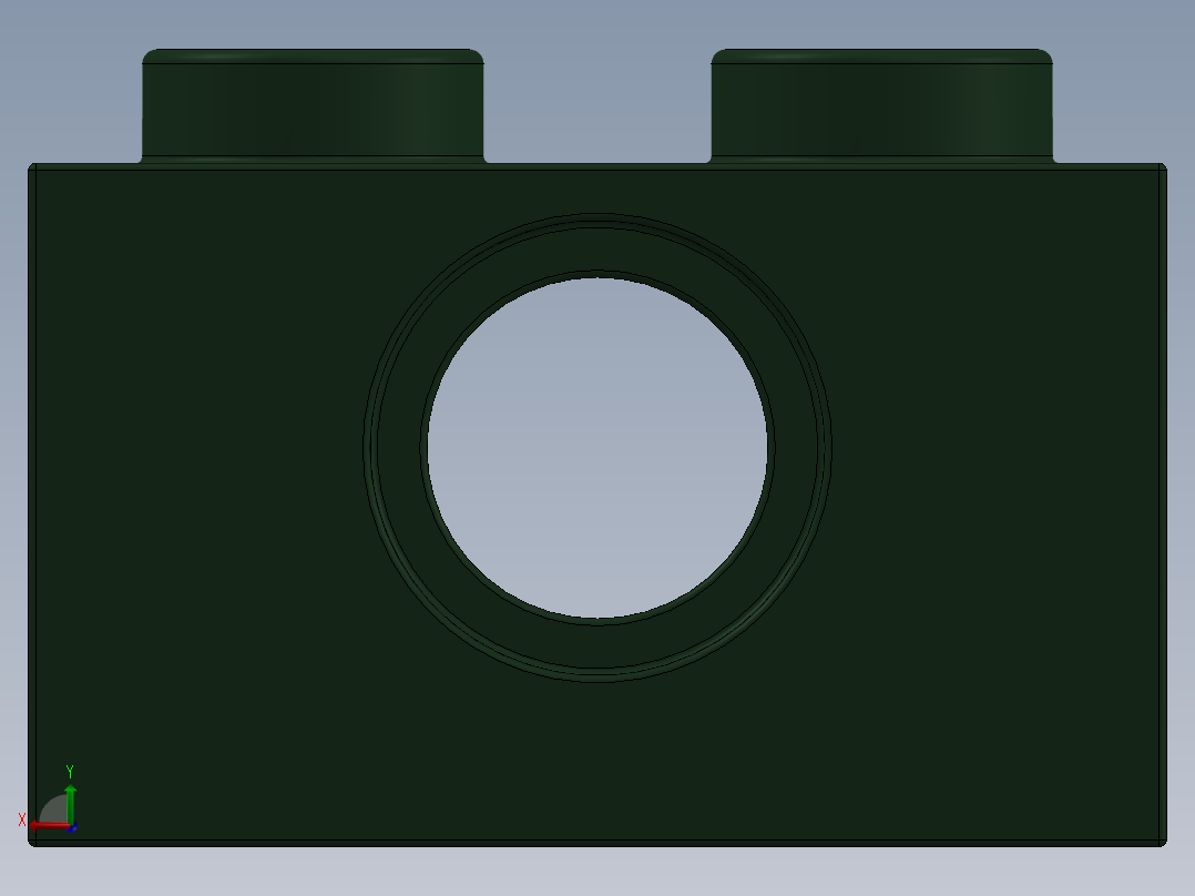乐高机械组积木（横梁）-4257584 - 3700 Earth Green Technic Brick 1 x 2 with Hole后视图