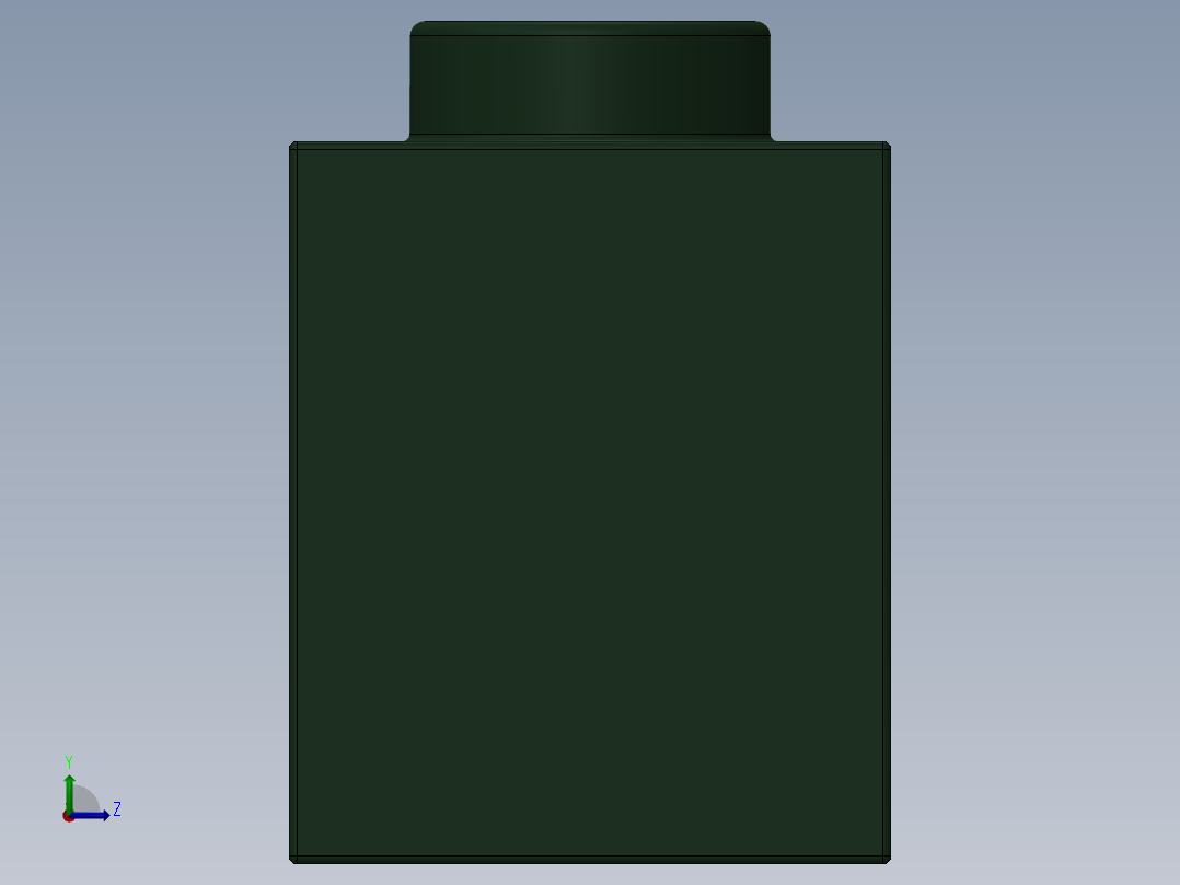 乐高机械组积木（横梁）-4257584 - 3700 Earth Green Technic Brick 1 x 2 with Hole左视图