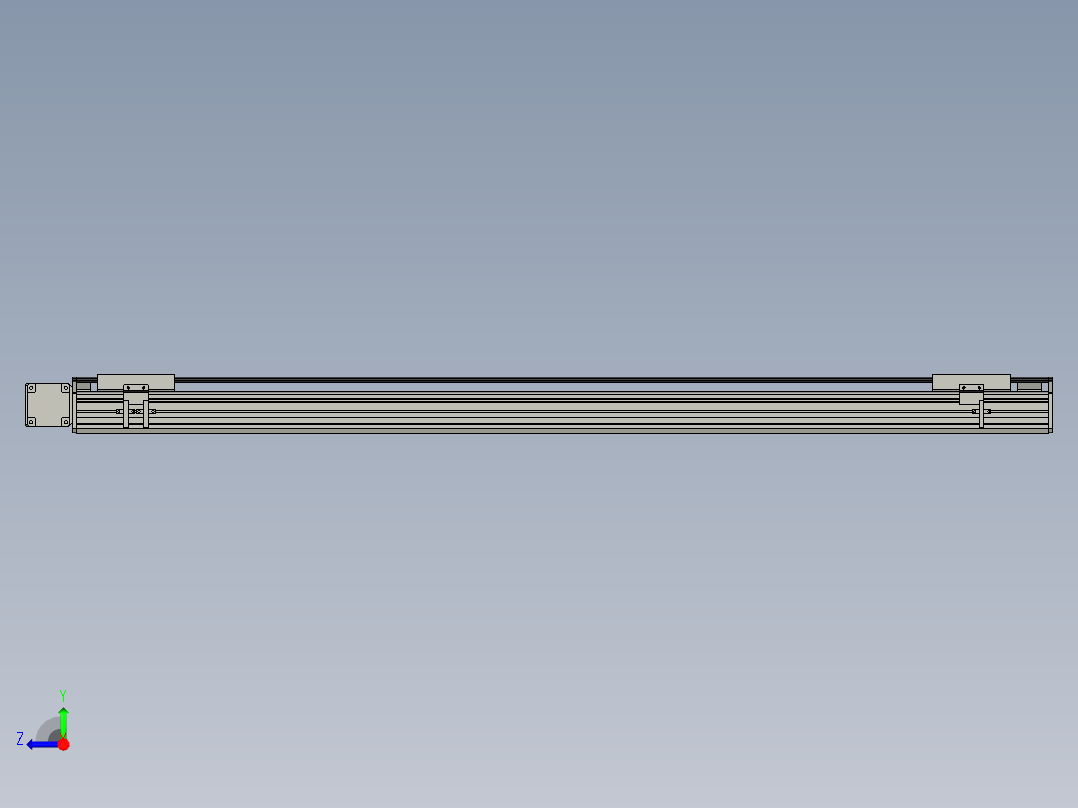 直线模组WG-LHB12-S1150-L(B)设计图纸右视图