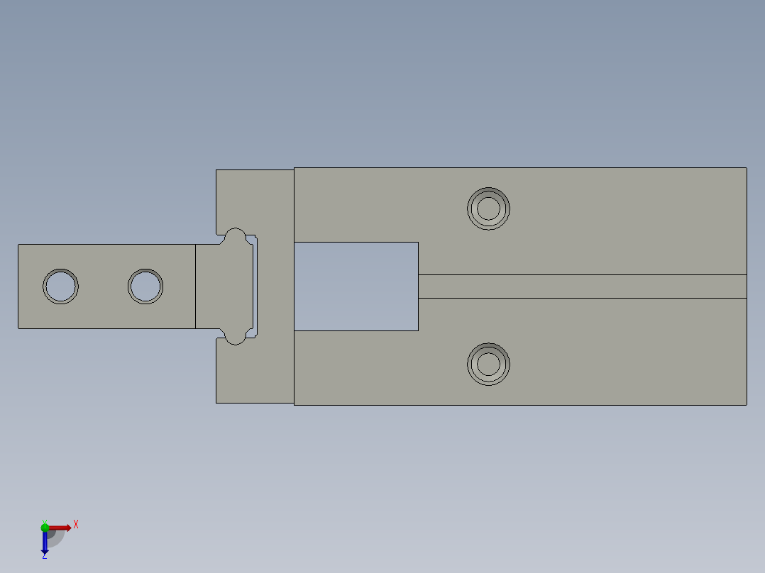 夹紧气缸HFZ25俯视图