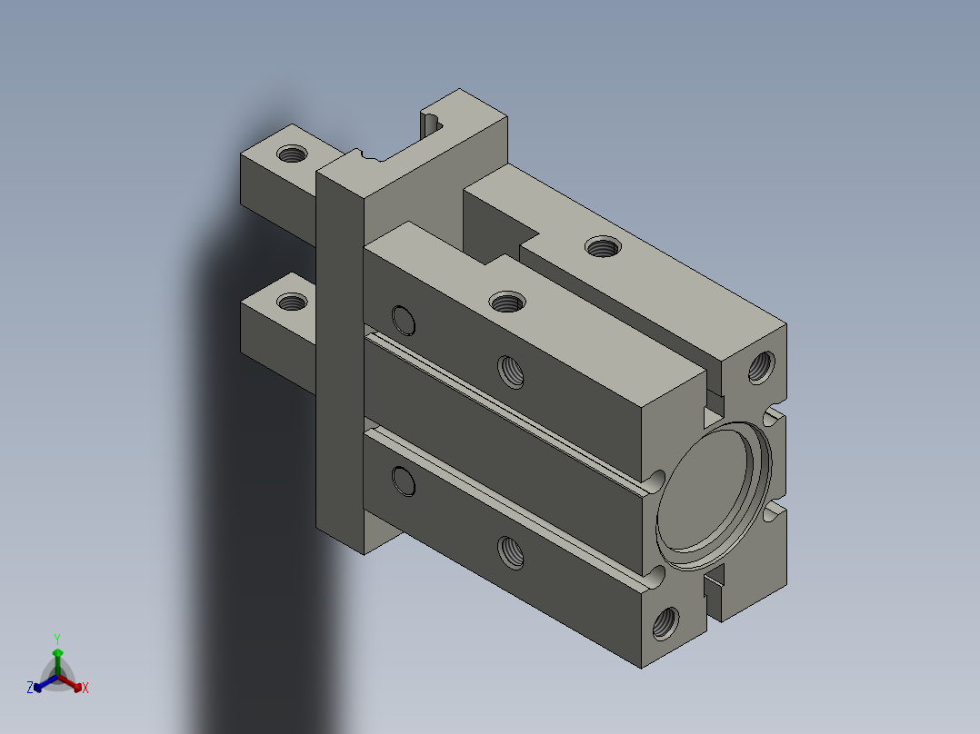 夹紧气缸HFZ25正等轴测图