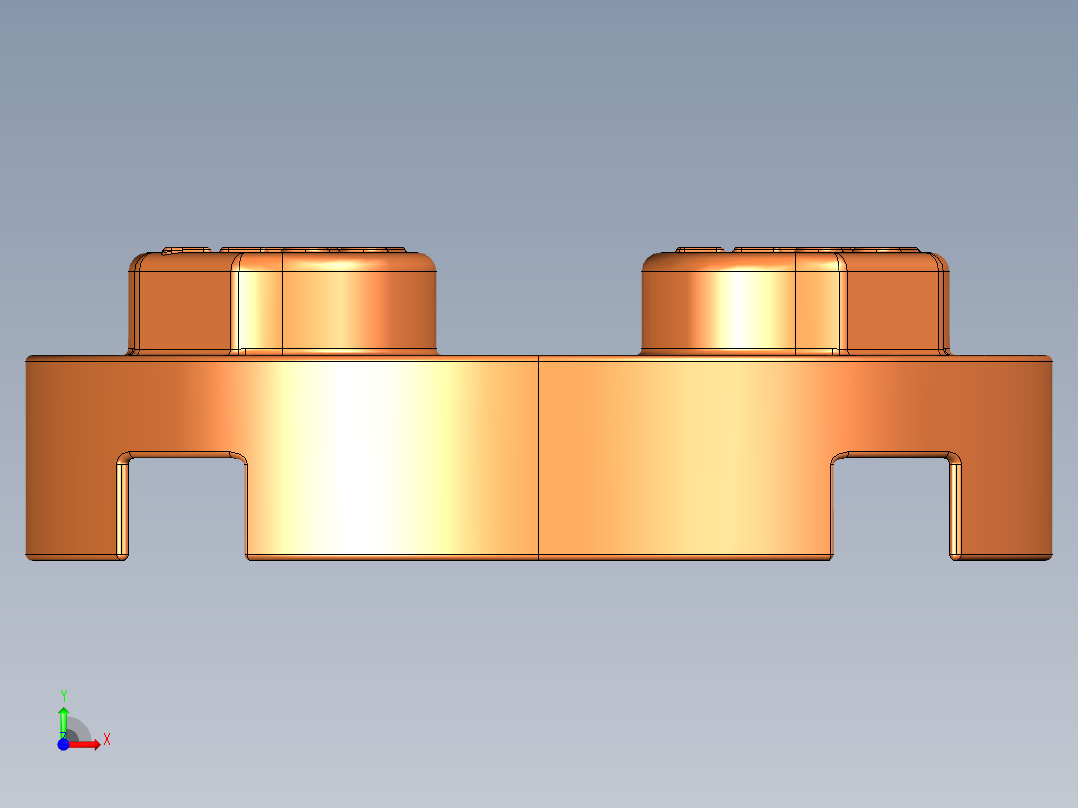 乐高零件 4032 板 2 x 2 圆形-4032 Neon Orange Plate 2 x 2 Round.STEP前视图