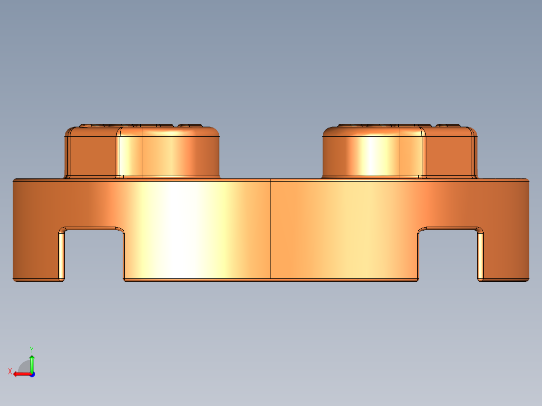 乐高零件 4032 板 2 x 2 圆形-4032 Neon Orange Plate 2 x 2 Round.STEP后视图