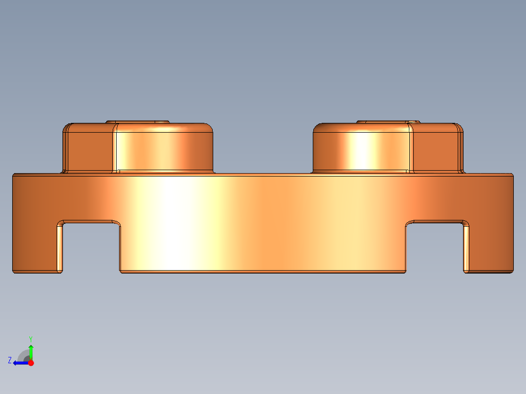 乐高零件 4032 板 2 x 2 圆形-4032 Neon Orange Plate 2 x 2 Round.STEP右视图