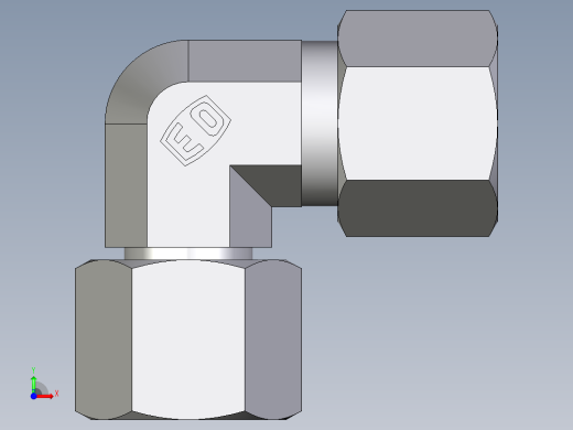 卡套式工业通用硬管接头EO_Swivel_nut_elbow_EW10ZL71前视缩略图