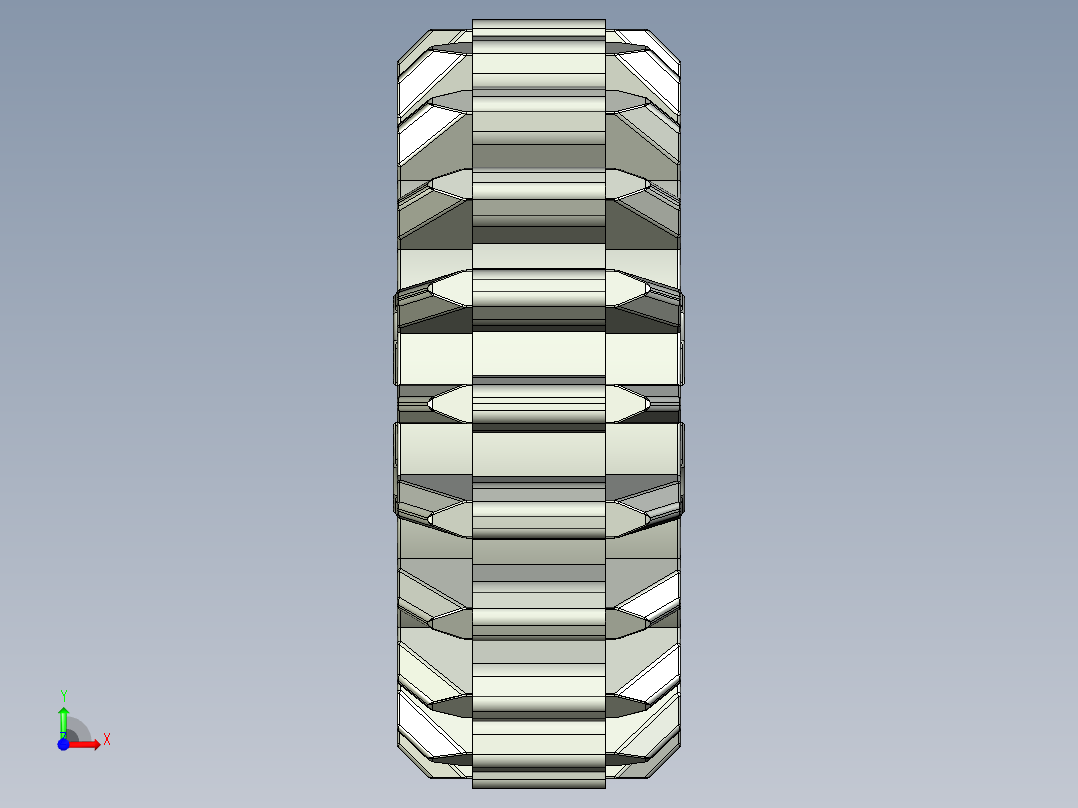 32269 Old Grey Technic Gear 20 Tooth Double Bevel.STEP前视图