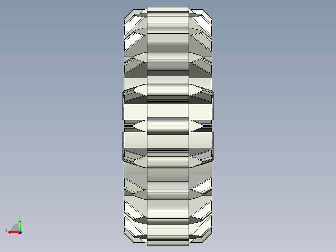 32269 Old Grey Technic Gear 20 Tooth Double Bevel.STEP后视图
