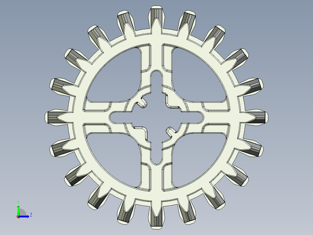 32269 Old Grey Technic Gear 20 Tooth Double Bevel.STEP左视图