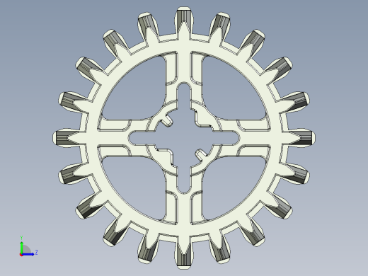 32269 Old Grey Technic Gear 20 Tooth Double Bevel.STEP左视缩略图
