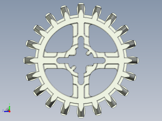 32269 Old Grey Technic Gear 20 Tooth Double Bevel.STEP右视缩略图