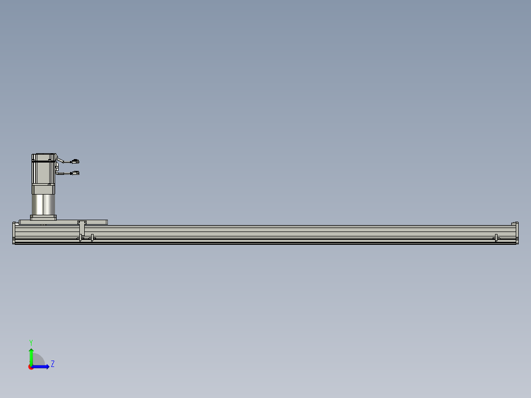 东锦齿条传动DH175G-L167-S1400-BU-减速机+750W.STEP左视图