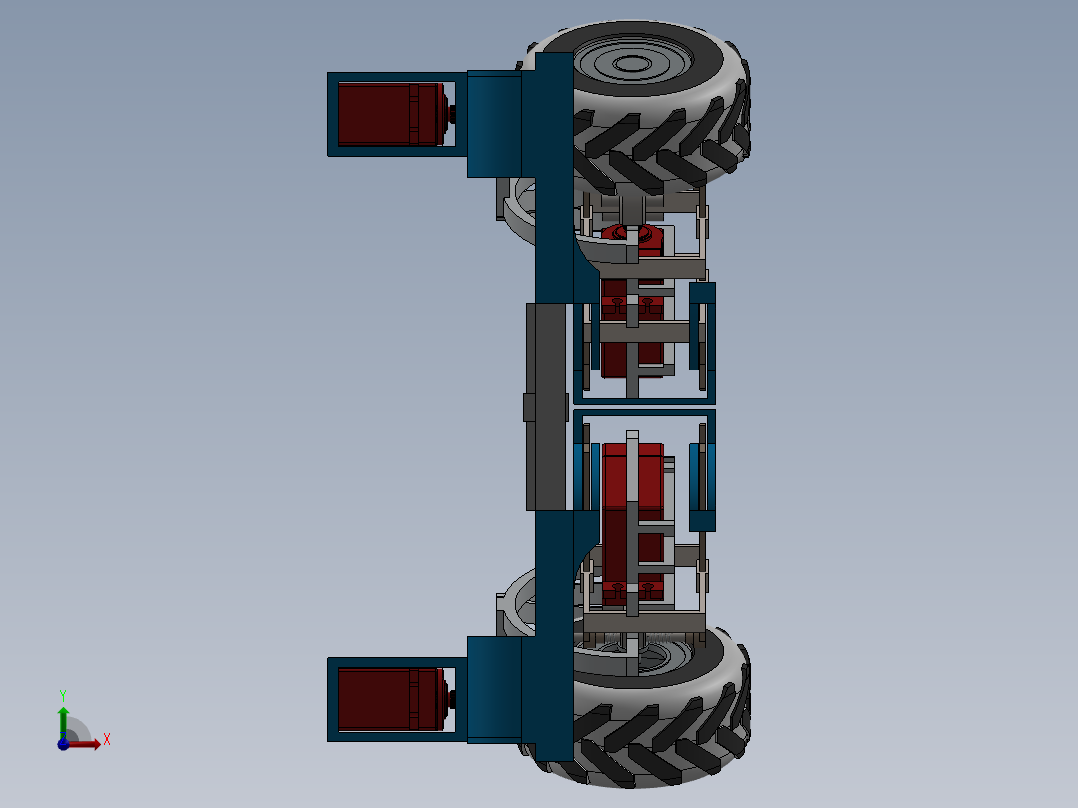 车辆车轮转向及减震机构前视图