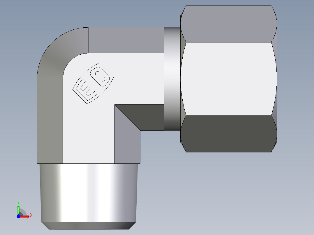 卡套式工业通用硬管接头EO_Male_stud_elbow_WE14SMCF前视图
