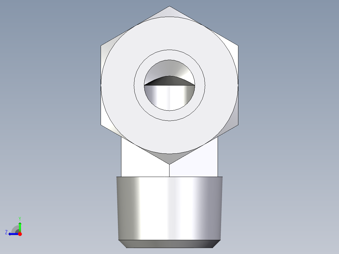 卡套式工业通用硬管接头EO_Male_stud_elbow_WE14SMCF右视图