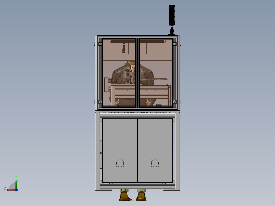 双工位工件打磨机sw22可编辑后视图
