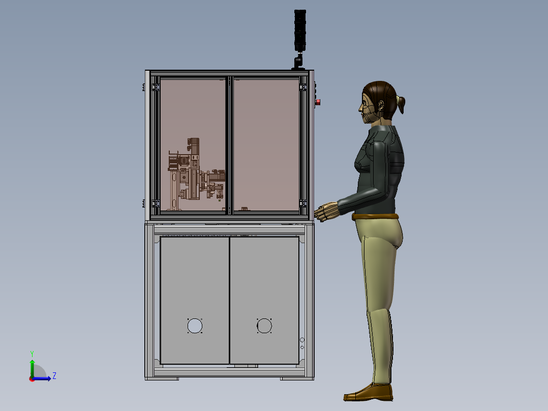 双工位工件打磨机sw22可编辑左视图