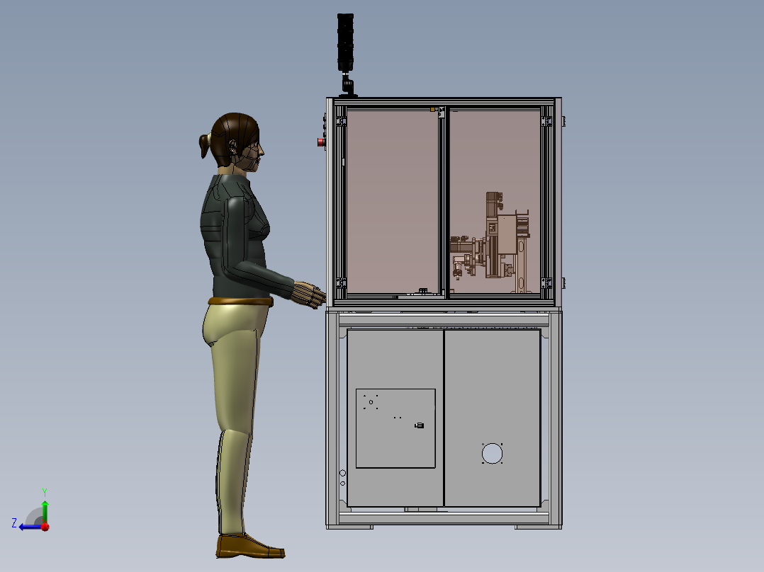 双工位工件打磨机sw22可编辑右视图