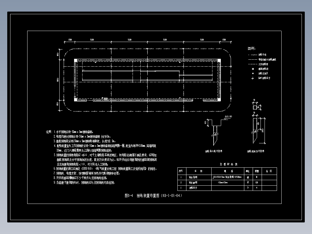 图6-4  接地装置布置图（KB-1-D1-04）