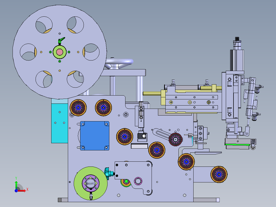 剥标机构前视图