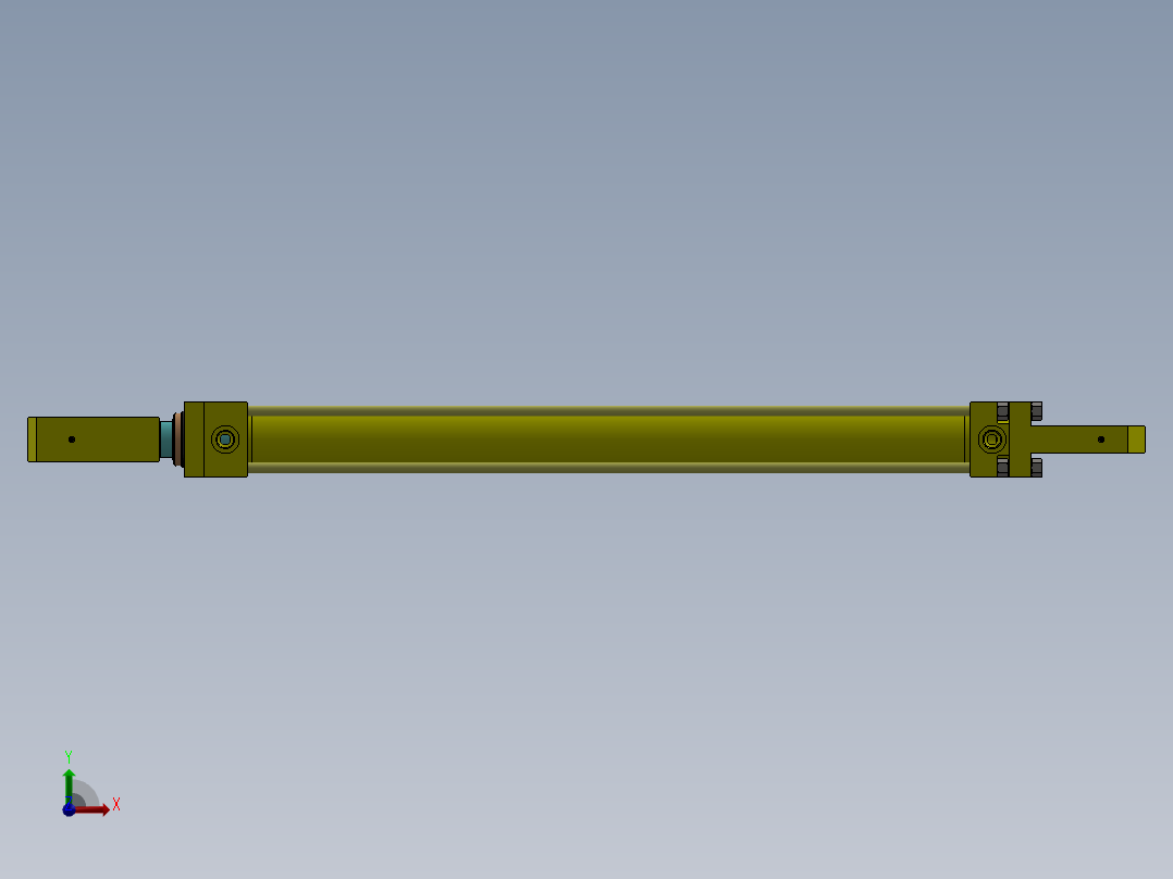 A0002803-连杆液压缸 (DANIELI) ( 完工区尾部断裂换挡 ) 63x45x800 毫米前视图