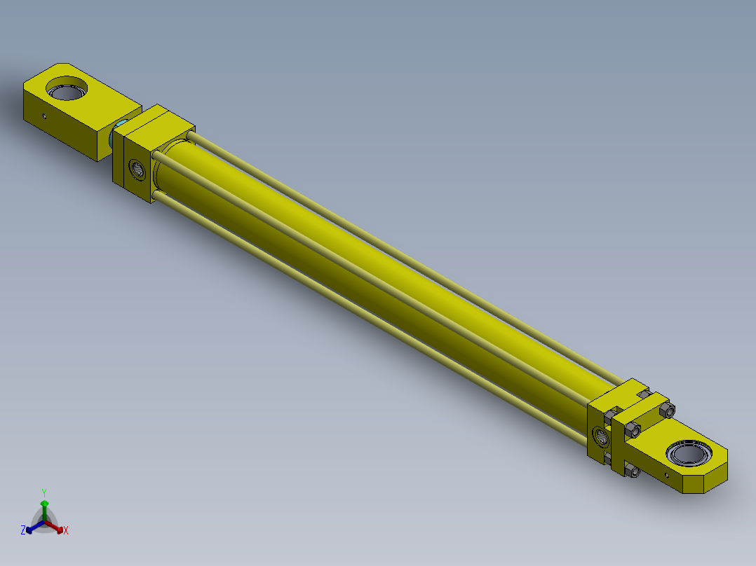 A0002803-连杆液压缸 (DANIELI) ( 完工区尾部断裂换挡 ) 63x45x800 毫米正等轴测图