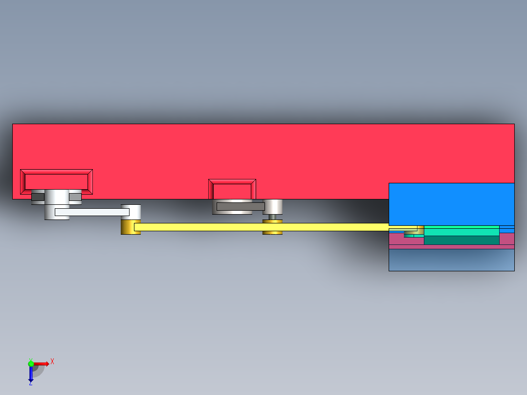 曲柄机构俯视图