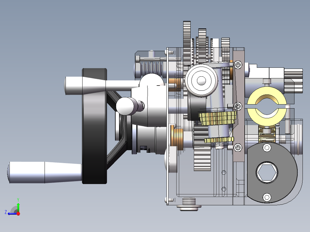 溜板箱总成右视图