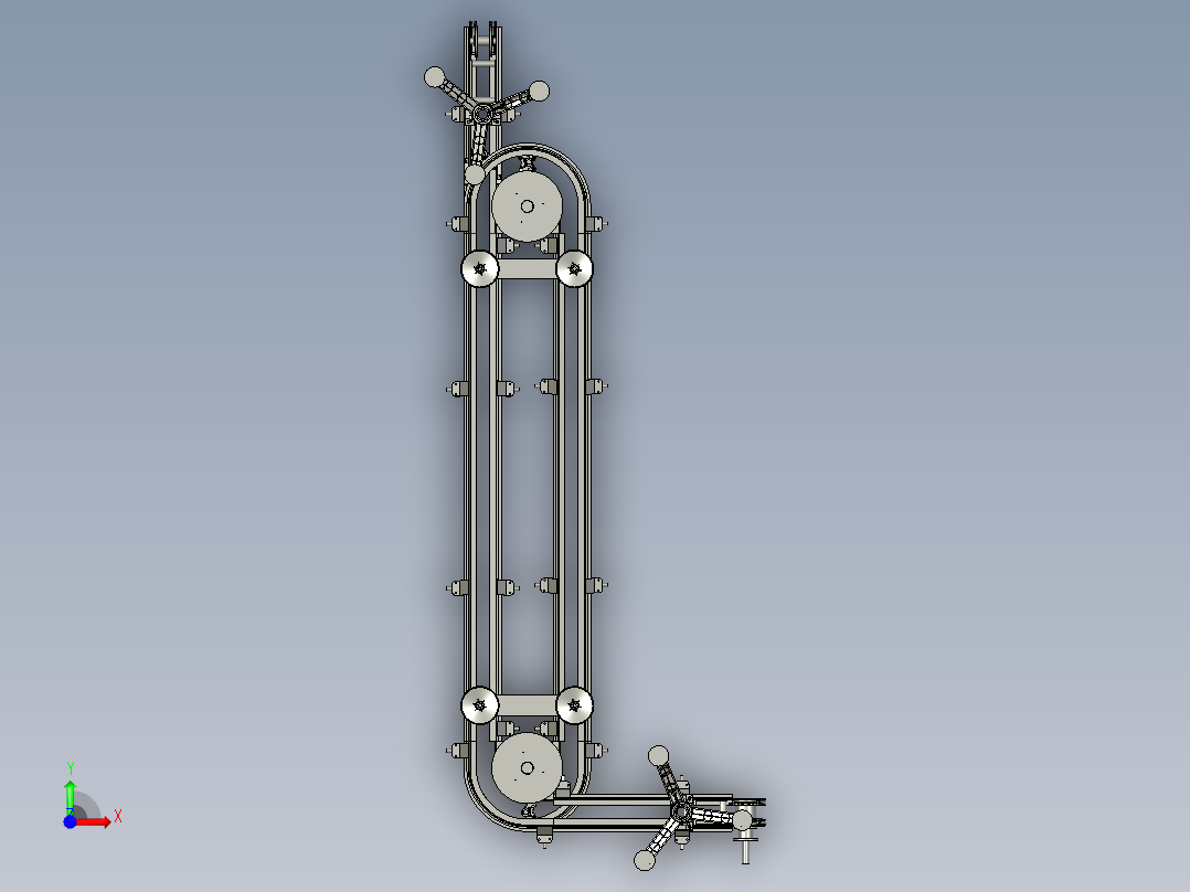 高起升柔性链袋电动抬升装置前视图