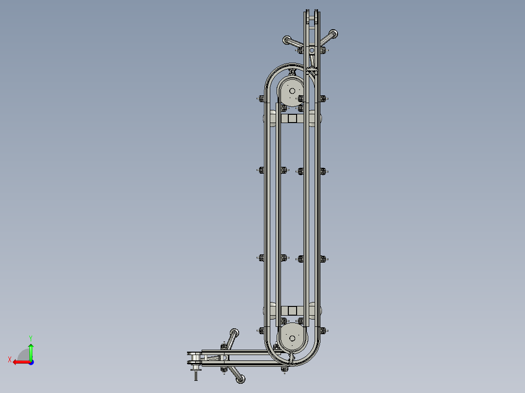 高起升柔性链袋电动抬升装置后视图