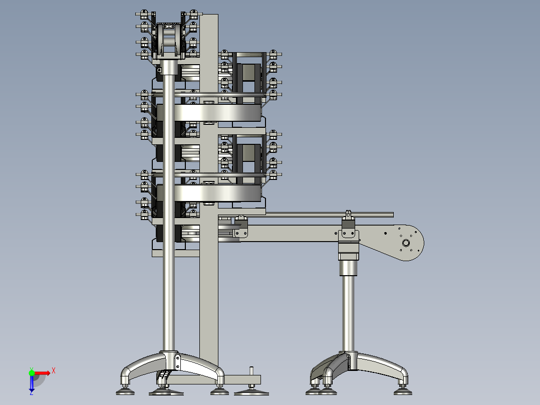 高起升柔性链袋电动抬升装置俯视图