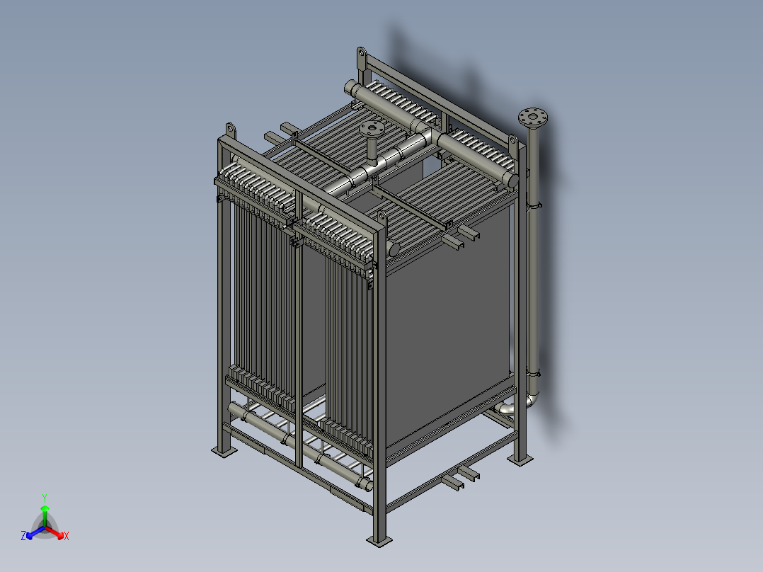 生物膜中水回用帘式正等轴测图