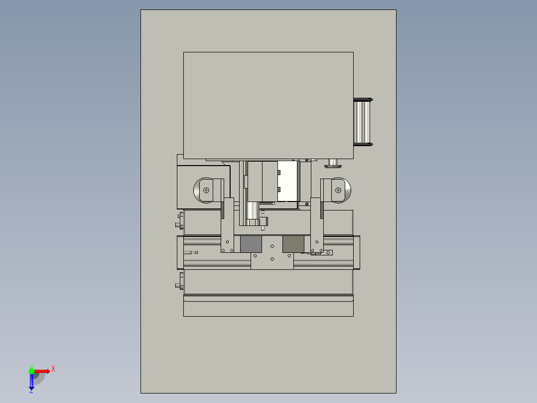 光驱表面自动贴膜装置俯视图