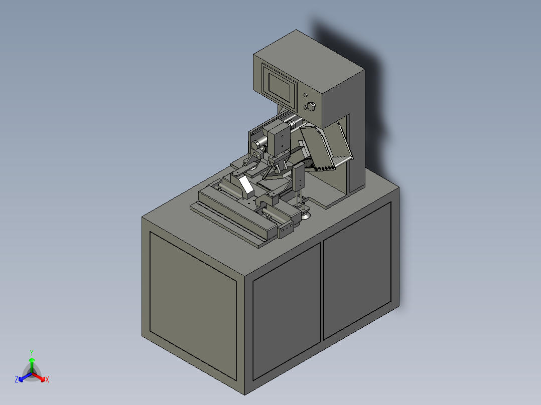 光驱表面自动贴膜装置正等轴测图