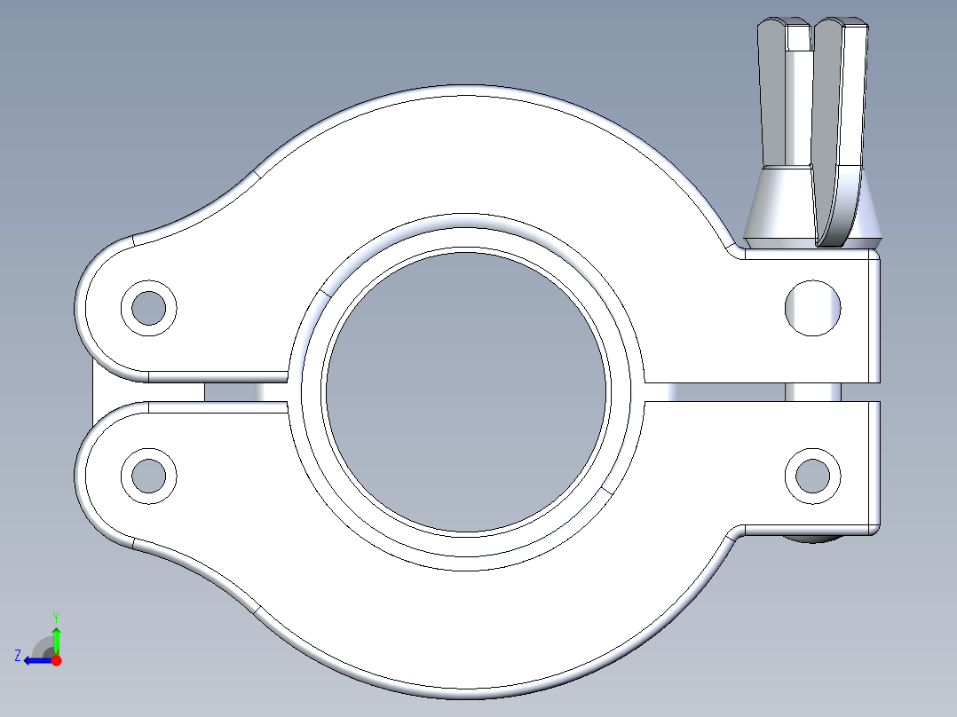 KF25快卸法兰卡箍右视图
