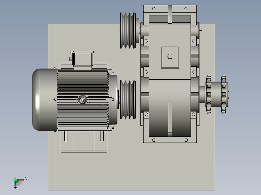 PZ3-MZ03-01C-00电机减速机总成C型俯视图