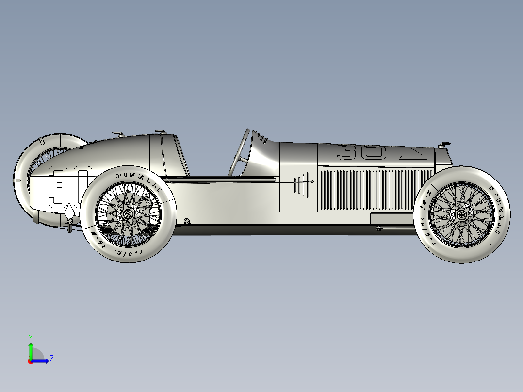 赛车界的传奇1924年阿尔法罗密欧P2左视图