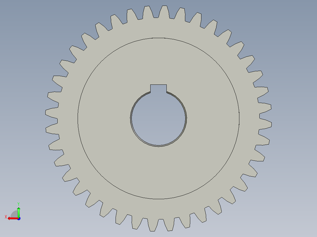 204-010主动直齿轮-20模M20-40Z-B20后视图