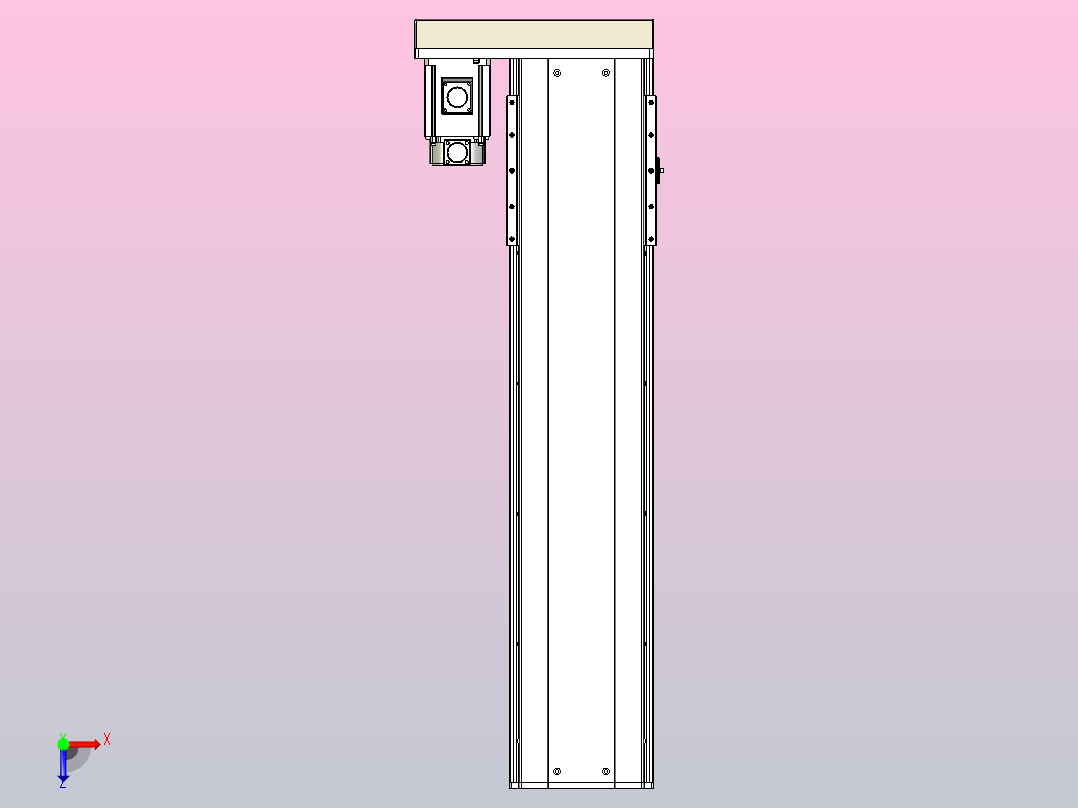 日规模组半封闭丝杆TPA-HNR-220D-3210C-L750-MR-C-P1K-N3俯视图