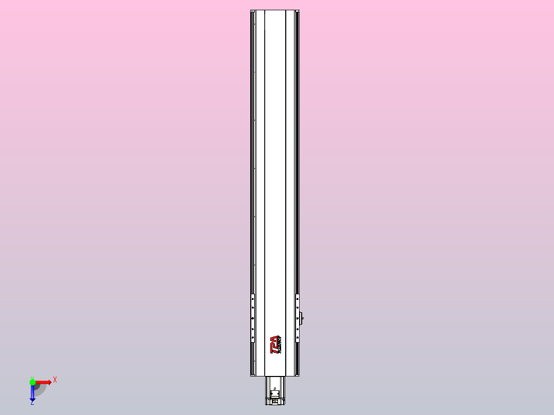 日规模组半封闭丝杆TPA-HNR-202D-2510C-L1100-M-Y-P75-N3俯视图