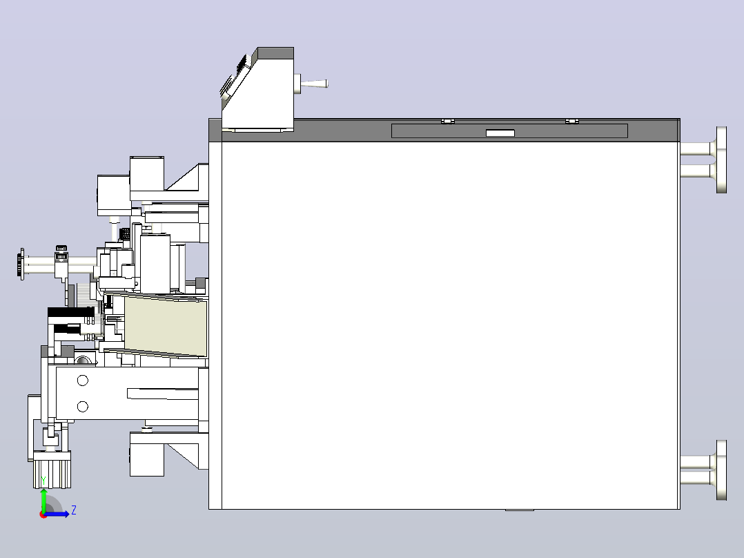 电容剪脚弯脚成型一体机设备3D模型图纸左视图