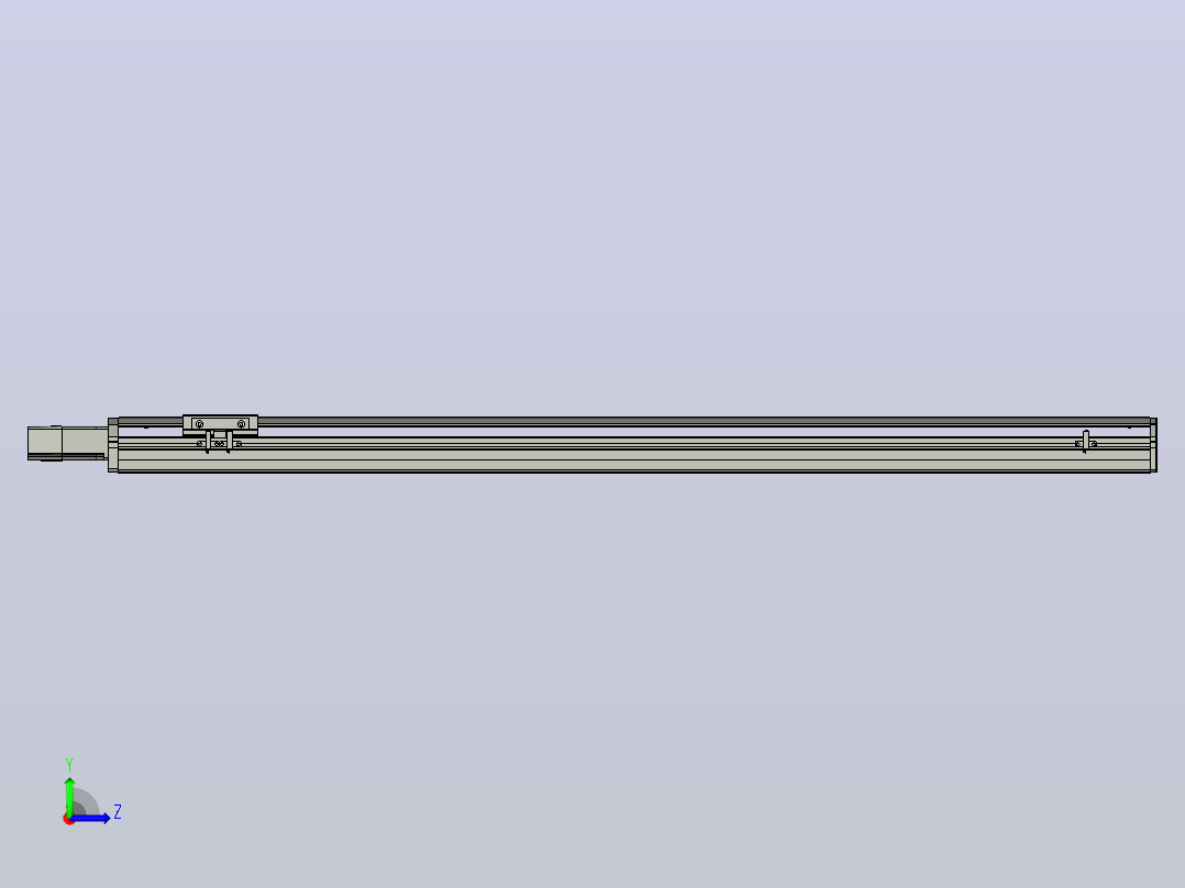 SYS12-BC-1000-100W滚珠花健、支撑座、滚珠丝杠、交叉导轨、直线模组.STEP左视图