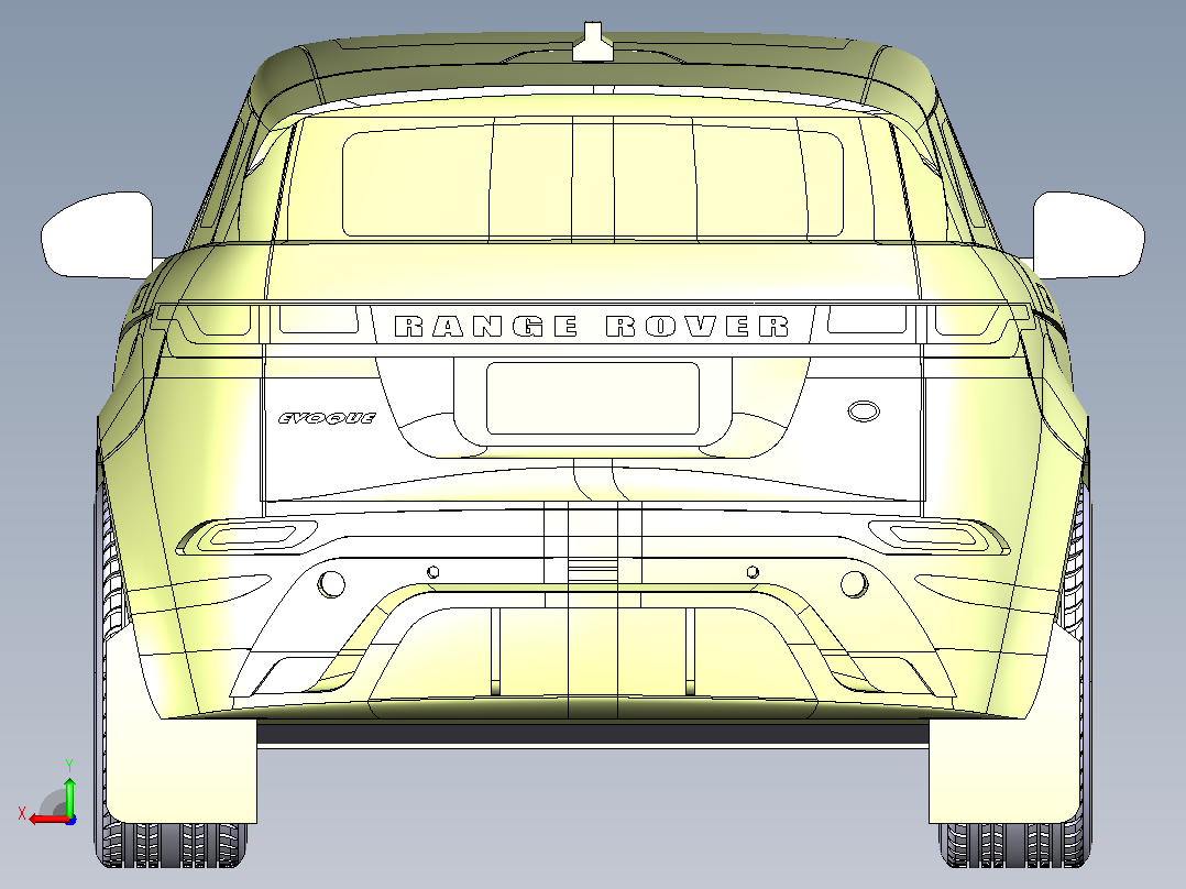 路虎揽胜极光SUV模型CATIA V5 r21后视图