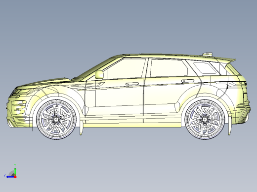 路虎揽胜极光SUV模型CATIA V5 r21右视缩略图