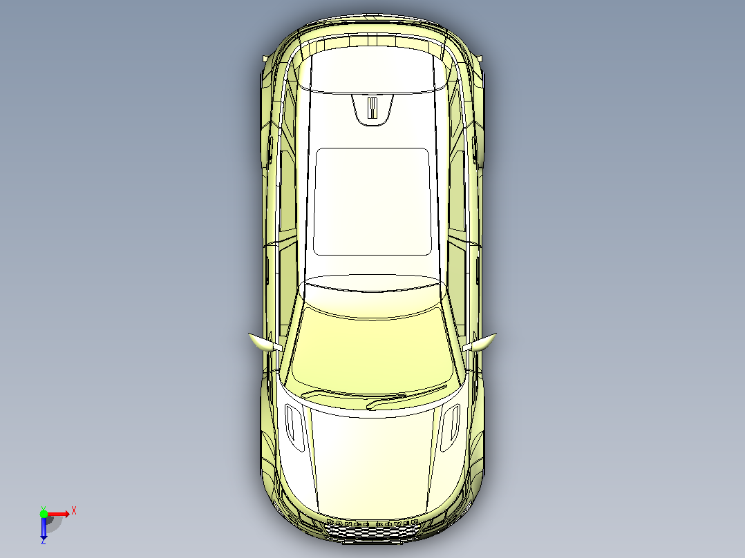 路虎揽胜极光SUV模型CATIA V5 r21俯视图