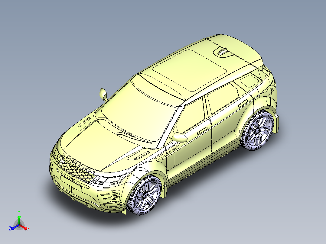 路虎揽胜极光SUV模型CATIA V5 r21正等轴测图