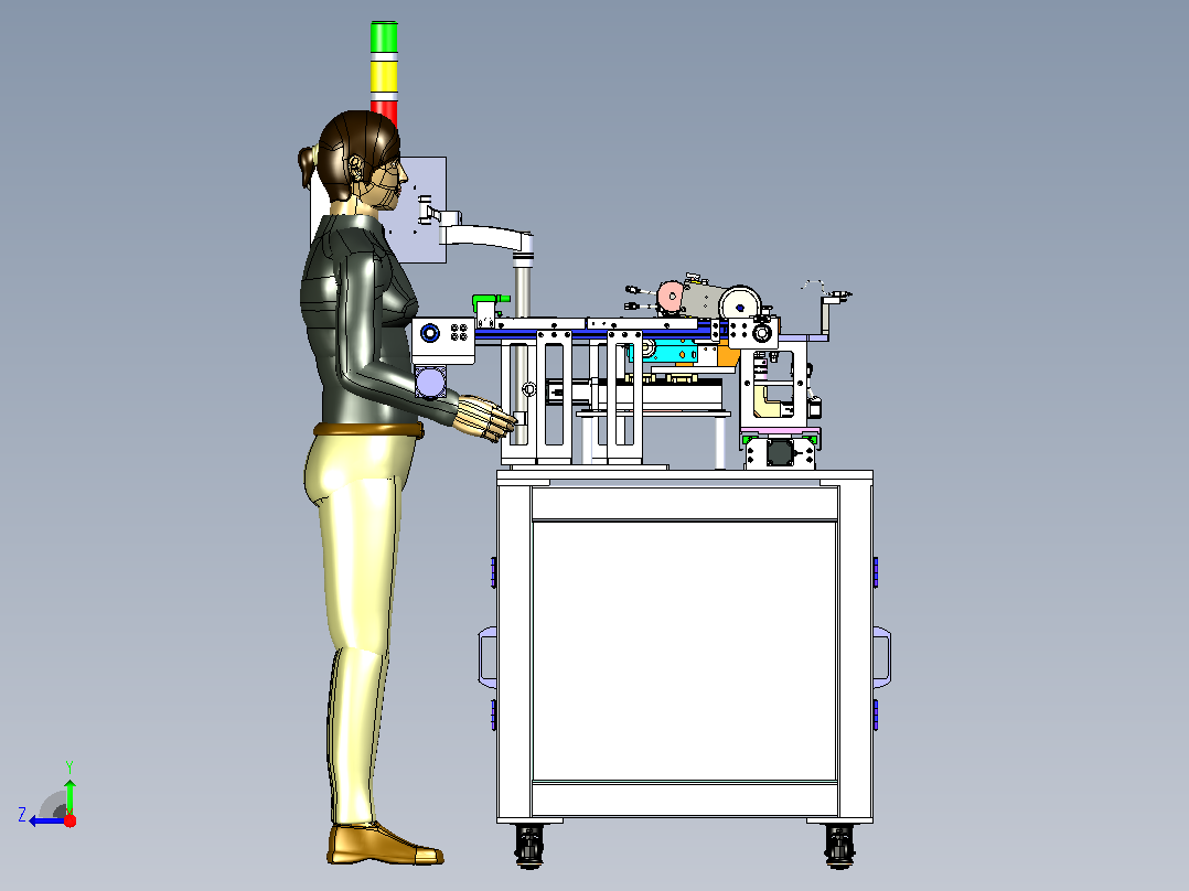 手机外壳打磨机3D图纸右视图